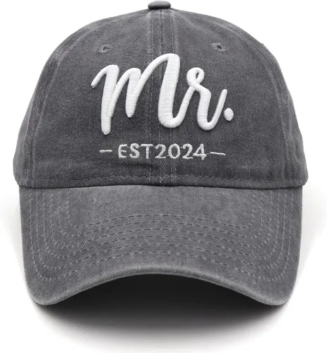 Vista 5 de Mr and Mrs Gifts 2024 Sombreros para hombres y mujeres, regalos de boda para recién casados, sombrero bordado 3D ajustable para parejas