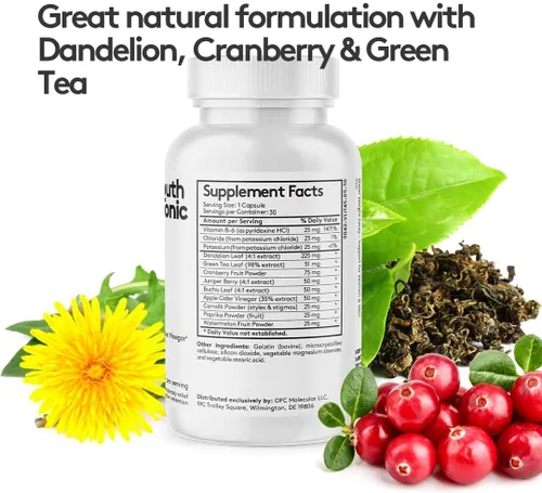Vista 5 de Youth & Tonic Pastillas diarias de peso de agua y suplementos de apoyo para la presión arterial/diuréticos naturales para retención de agua