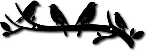 Vista 13 de CREATCABIN Decoración de pared de metal con pájaros en la rama, decoración de pared de pájaros negros, escultura de pájaros negros, decoración