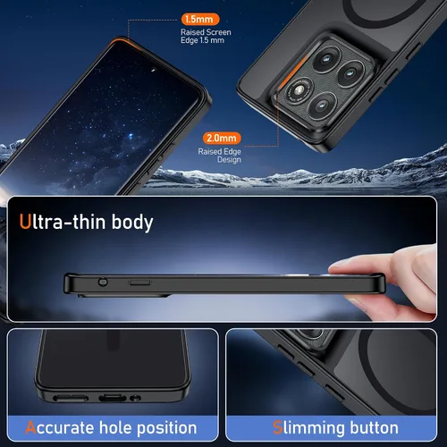 Vista 7 de Pilaru Funda magnética para Motorola Edge 2025 con protector de pantalla (imanes integrados) (protección contra caídas de grado militar) delgada
