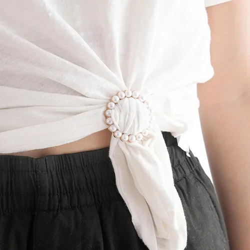 Vista 106 de 4 piezas de clip de anillo de bufanda para mujer, broche de perlas y flores, hebilla de metal para chal, accesorios de decoración para damas y niñas