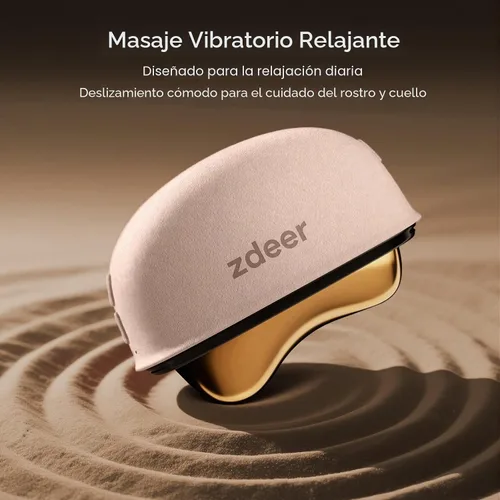 Vista 9 de ZDEER GS5 - Kit eléctrico de Gua Sha con calefacción, herramienta masajeadora facial de luz roja, rosa
