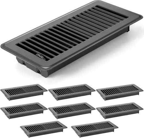 Vista 8 de 4 cubiertas de ventilación de piso de 10'', rejillas de piso de servicio pesado, cubiertas de ventilación de calor de metal con acabado a prueba