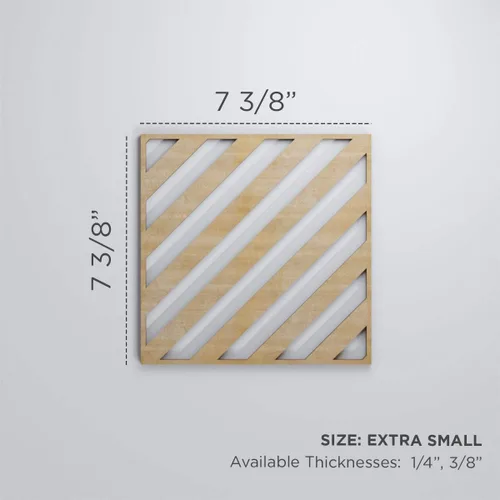 Vista 2 de 7 3/8"W X 7 3/8"H Rothwell extra pequeños decorativos Rothwell paneles de pared de madera calado, roble rojo