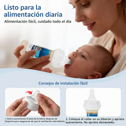 Vista 3 de Tetinas listas para usar para Similac, juego de pezones reutilizables de flujo lento, compatible con Similac 360 Total Care y botellas listas
