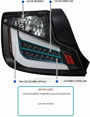 Vista 4 de SPEC-D TUNING Luces traseras LED negras con barra de luz LED blanca compatible con Scion TC 2011-2013, conjunto de par izquierdo + derecho Para