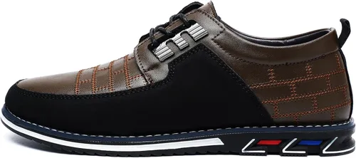 Vista 7 de GSOHINO Zapatos casuales Oxford para hombre, mocasines de cuero con cordones, zapatos de vestir a la moda, transpirables, cómodos, para oficina
