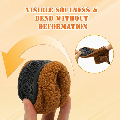 Vista 5 de BARERUN Pantuflas para niños y niñas, zapatos de casa para bebés, botines de invierno mullidos de felpa acogedora para niños, pantuflas cálidas