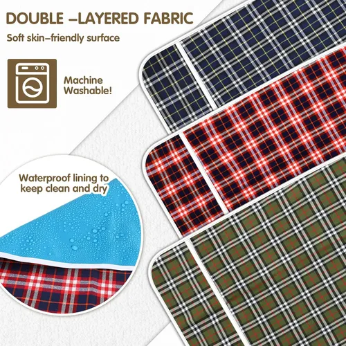 Vista 3 de Toulite 3 baberos para adultos para comer, baberos extra grandes para adultos para hombres mayores, babero impermeable para adultos con recogedor