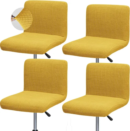 Vista 39 de FORCHEER - Juego de 4 fundas para sillas de bar con respaldos, fundas de jacquard beige para sillas de comedor, funda extraíble y lavable