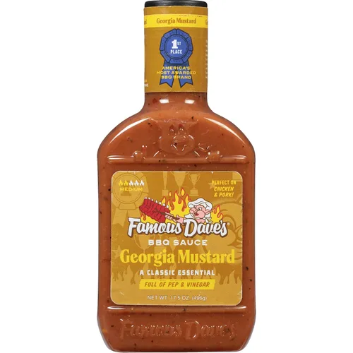 Vista 4 de Famous Dave's - 1 unidad de salsa barbacoa de mostaza Georgia (17.5 oz.)