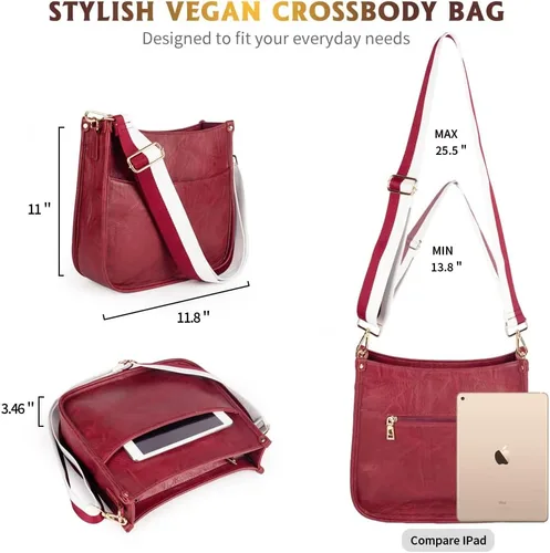 Vista 2 de Viva Terry Bolso bandolera de cuero vegano con correa ajustable