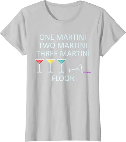 Vista 35 de Funny Bartender One Two Three Martini Floor Cocktail T-Shirt Asphalt Grey