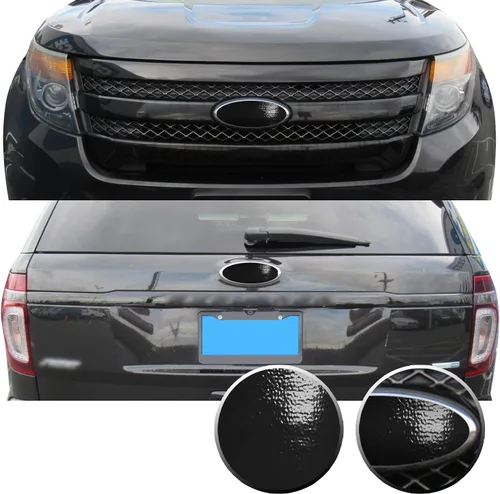Vista 7 de Gomu Emblemas Delanteros Traseros Blackout Kit de Revestimiento de Vinilo Precortado Compatible con Ford Explorer 2011 2012 2013 2014 2015 - Negro