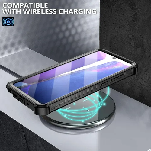 Vista 6 de Dexnor Funda para Samsung Galaxy Note 20 5G, [Protector de pantalla integrado y soporte] Protección de grado militar resistente a prueba de golpes