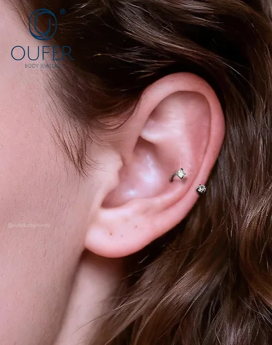 Vista 4 de OUFER Anillos de labio de herradura 16G para mujeres y hombres, acero quirúrgico 316L, 8/0.394 in, joyería de piercing de labio, rosca interna