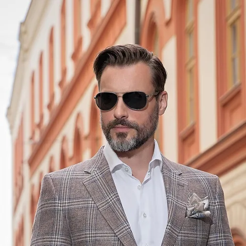 Vista 2 de ZENOTTIC - Gafas de sol polarizadas tipo aviador para hombres con patillas de fibra de carbono estilo piloto, lentes espejados y protección UV