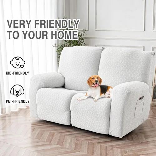 Vista 188 de Gennia Funda Impermeable para Silla Reclinable, Fundas Elásticas para Sofá Reclinable con Bolsillos, Fundas Lavables para Silla Reclinable Lazy Boy