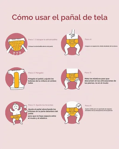 Vista 7 de babygoal AWJ Pañales de tela con panel abdominal, paquete de 13, 6 fundas de pañal con 6 insertos y bolsa seca para humedad, ajustables, lavables