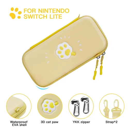 Vista 2 de JINGDU Carrying Case for Nintendo Switch Lite, Cute Accessories Kit Compatible with Switch Lite for girls, Include Screen Protector, Thumb Grip