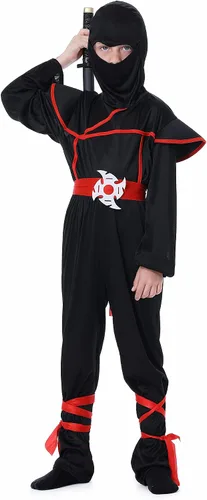 Vista 2 de Disfraz de ninja para niños, disfraz de Halloween, fiesta de Halloween, disfraz de cosplay