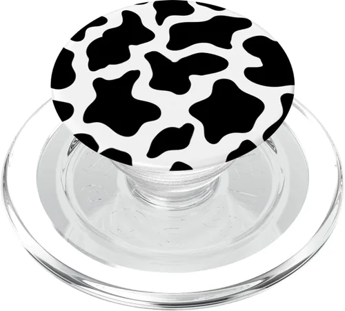 Vista 8 de PopSockets - Agarre y soporte para teléfonos y tabletas, diseño de vaca, color blanco y negro