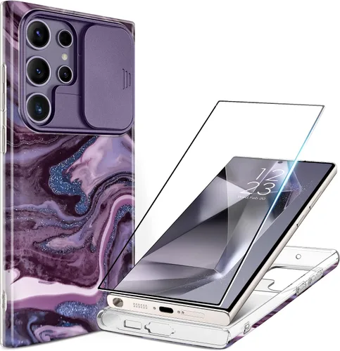Vista 36 de GVIEWIN para Samsung Galaxy S23 Ultra Funda con cubierta deslizante para cámara, [Protector de pantalla incorporado] [2 Marcos frontales] Funda