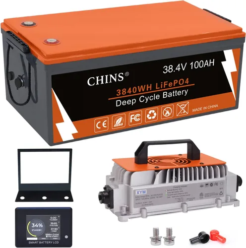 Vista 10 de CHINS - Batería de litio para carrito de golf de 36 V, 100 AH, incluye