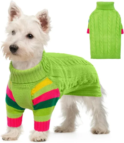 Vista 27 de Suéter XS para perro, suéter de cuello alto con manga para Yorkie Azul