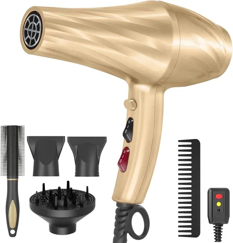 Vista 11 de Secador de Pelo, Secador Iónico Profesional con Difusor para Cabello Rizado, 2400W Potente Secador de Pelo de Secado Rápido para Mujeres y Hombres