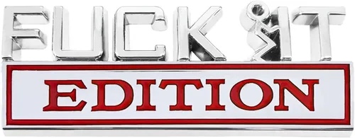 Vista 26 de Dickno Fuck It Edition Emblema para automóvil, calcomanías de decoración de parachoques de auto, calcomanía para guardabarros laterales 3D