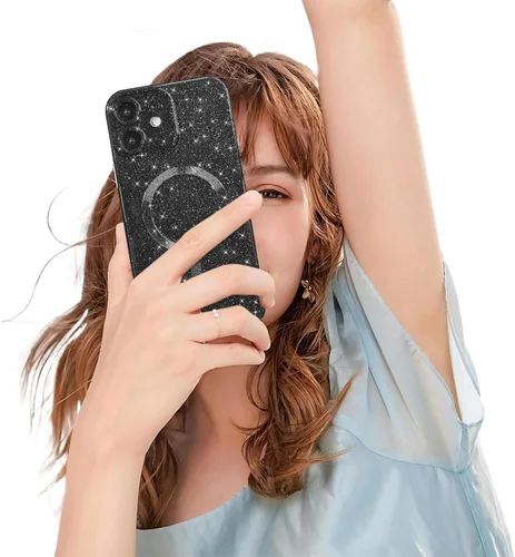 Vista 6 de LoeoeL Funda para iPhone 12 con Purpurina Compatible con Magsafe, Femenina Linda Brillante Magnética Mag Safe Bonita Funda para Teléfono
