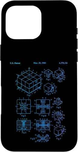 Vista 19 de Carcasa de matemáticas retro para iPhone 16 de cubo de rompecabezas competitivo Rubik Patent Speed Cubing