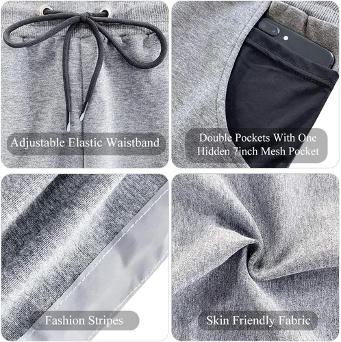 Vista 6 de Wangdo Pantalones deportivos ajustados para hombre, pantalones deportivos cónicos para entrenamiento, pantalones deportivos casuales para correr