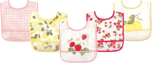 Vista 2 de Hudson Baby Babero impermeable con bolsillo para atrapar migas, Zorro