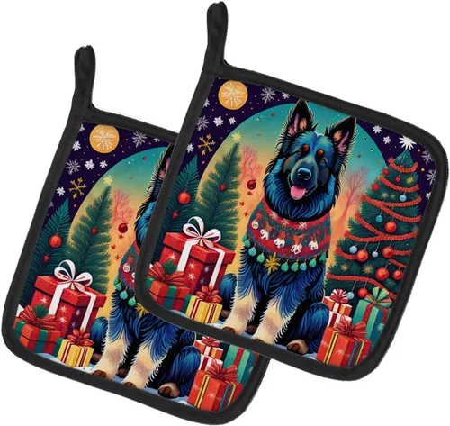 Vista 25 de Affenpinscher - Par de soportes para ollas de Navidad