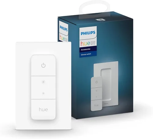 Vista 5 de PHILIPS Hue White Ambiance BR30 - Bombillas LED inteligentes (compatibles con Bluetooth) Hue Smart Dimmer Switch Bundle Controla tu iluminación