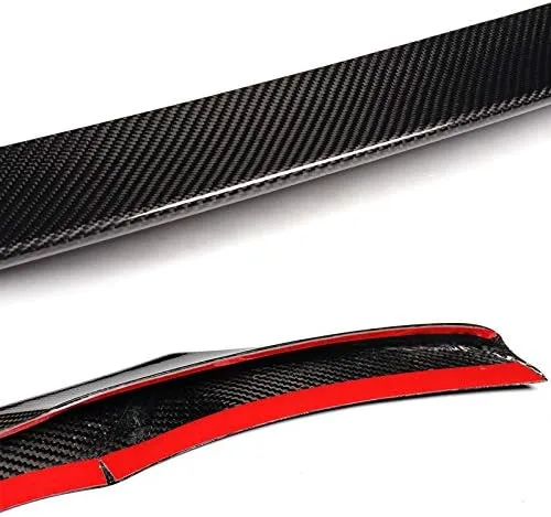 Vista 3 de Alerón de maletero de fibra de carbono estilo V compatible con Mazda 3 Axela Sedan 2019-2026 (no es compatible con el modelo Hatchback), alerón