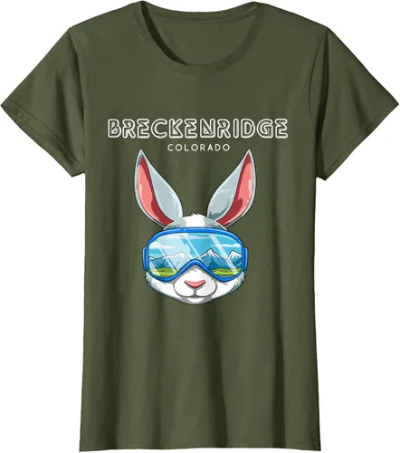 Vista 67 de Breckenridge Colorado USA - Camiseta de esquí y snowboard de conejo, Negro, S