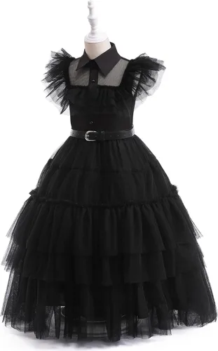 Vista 8 de Hellet Girls Cosplay Costume Dress for Family Kids Costumes Black Dance Princess for Halloween School Party