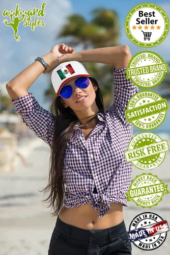 Vista 4 de Sombrero de camionero mexicano con bandera mexicana de México