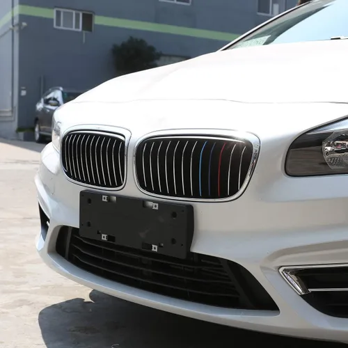 Vista 5 de YIWANG ABS cromo brillante plata parte delantera rejilla inserción tiras cubierta parrilla 24 piezas para BMW Serie 2 218i F45 f46 2015-2018 Estilo 1
