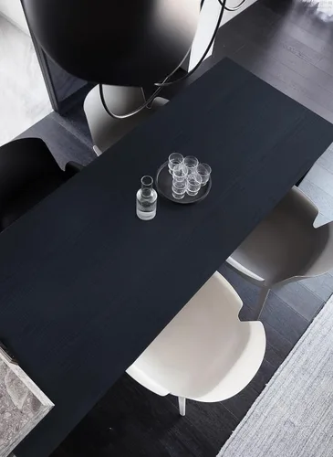 Vista 4 de Papel de contacto de madera azul oscuro despegar y pegar, papel tapiz engrosado sin rasgaduras, adhesivo de vinilo, autoadhesivo impermeable