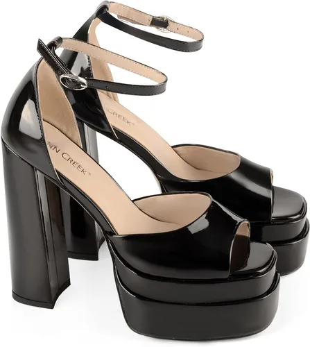 Vista 5 de ANN CREEK Zapatos de tacón grueso con plataforma para mujer con plantilla acolchada suave, cómodos y a la moda