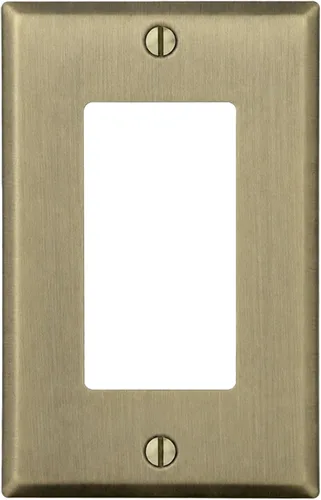 Vista 82 de Rio Salto BRASS Signature Collection MIDSIZE - Placa de pared de metal dorado para interruptor de luz o cubierta de tomacorriente, placa de pared