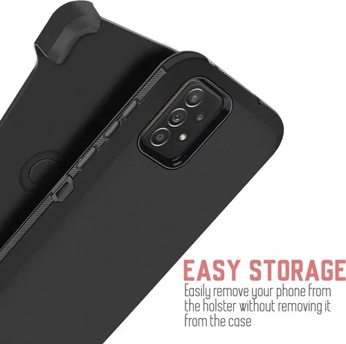 Vista 3 de Compatible con Samsung Galaxy A32 (SM-A326) 5G, a prueba de golpes, protección de cuerpo completo, con protector de pantalla integrado, clip Negro