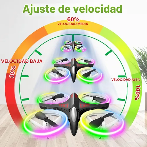 Vista 7 de Dwi Dowellin Mini Dron de 4.9 Pulgadas para Niños a Prueba de Choques Luces LED Despegue y Aterrizaje con Una Tecla Volteretas RC Control Remoto