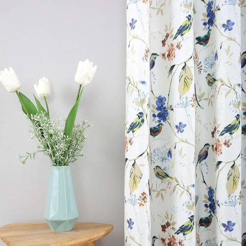 Vista 3 de Leeva Cortinas de bloqueo de luz de 45 pulgadas de largo para dormitorio, paneles de cortina de lino sintético para ventana, tratamiento decorativo