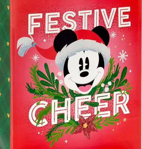 Vista 7 de Hallmark Bolsas de regalo de Navidad de Mickey y Minnie en varios tamaños (4 bolsas: 2 medianas de 9 pulgadas, 2 grandes de 13 pulgadas) para niños