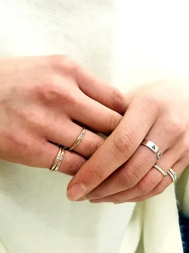 Vista 7 de By Hannah Design Teeny Tiny Stacking Sterling Silver Ring Personalized Ring